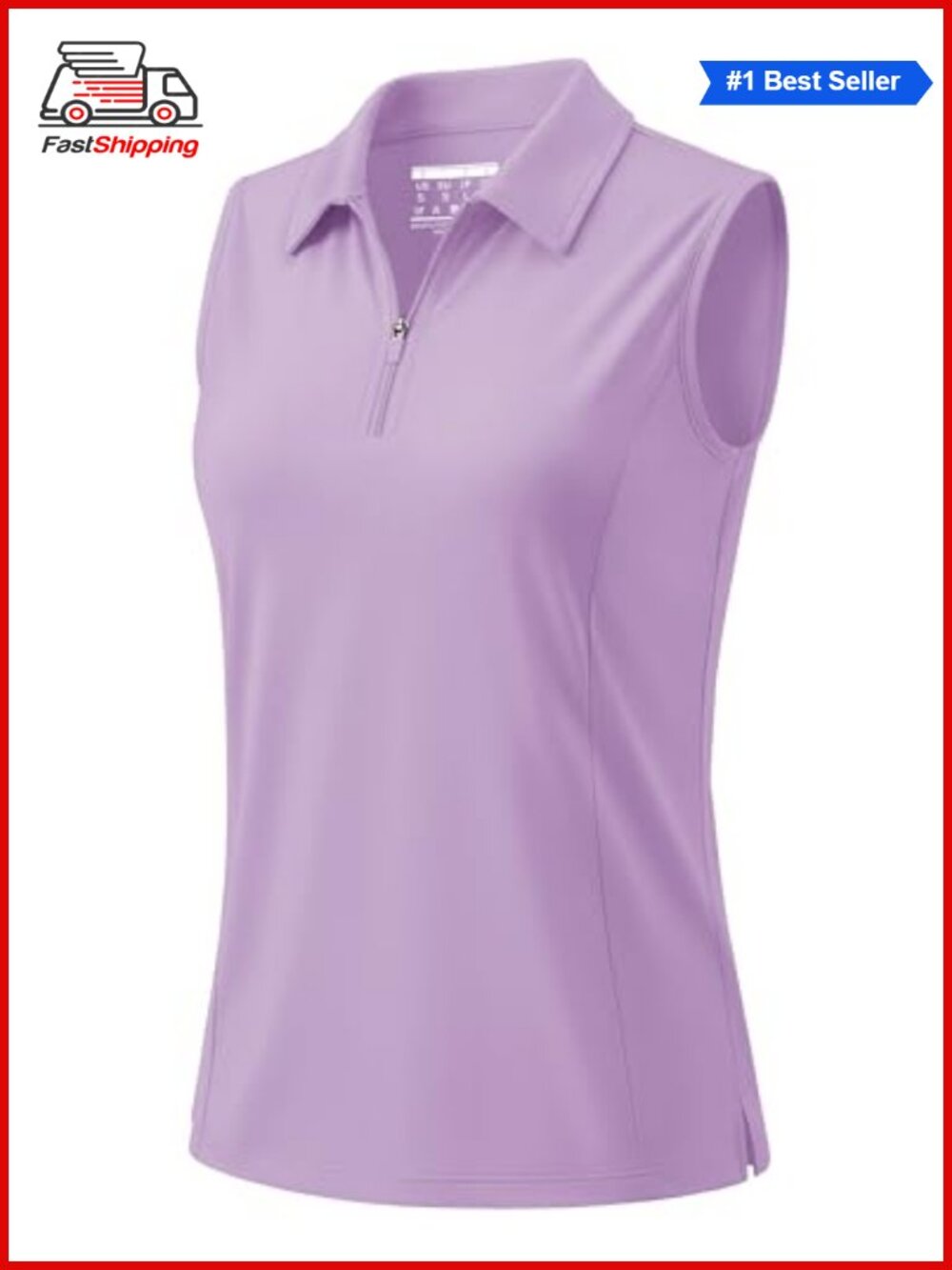 ✨ Womens Sleeveless Golf Polo Quarter Zip Tennis Tank Top UPF 50 Polyester